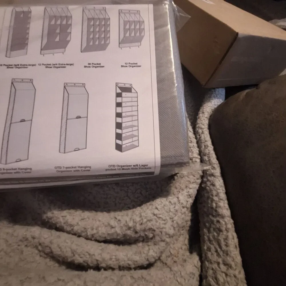 Versatile 6 Shelf Hanging Organizer with Mesh Pockets for Tidy Closets - Gray